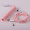 Mechanical Keyboard Custom Coiled Cable RGB Type C USB Cable Custom Gaming Coiled Keyboard Cable