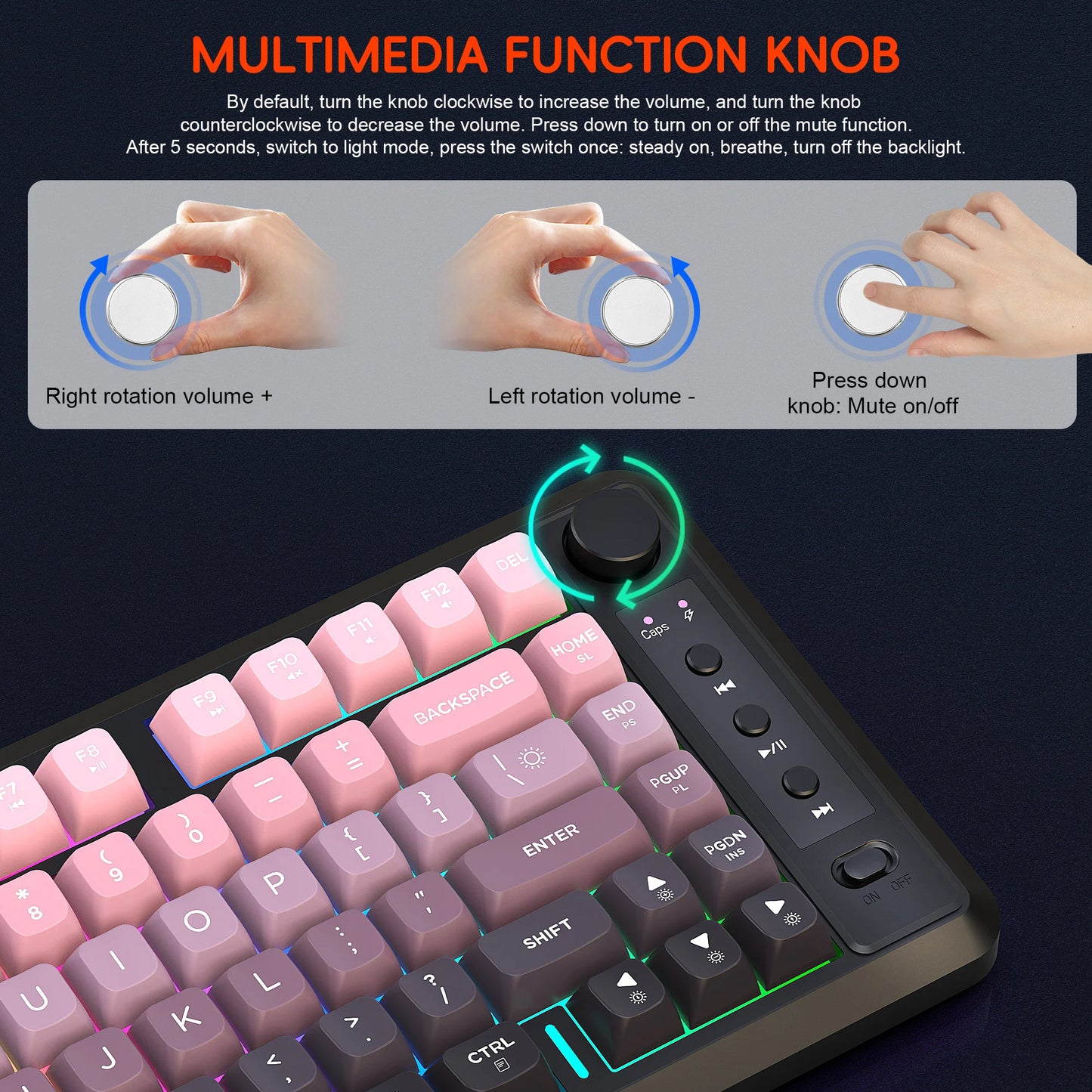 Hot Sale HXSJ L400 81-Key Ergonomic RGB Backlit Wireless Laptop Keyboard 3-Mode Gaming Portable Membrane New Condition
