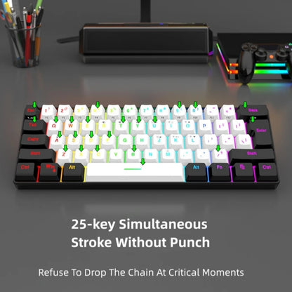 Factory Shipment 61 Keys Wired Mini RGB Luminous Game Mechanical Keyboard Business Office Portable Compact Computer Keyboard
