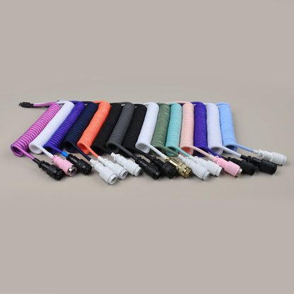 Mechanical Keyboard Custom Coiled Cable RGB  Type C USB Cable Custom Gaming Coiled Keyboard Cable