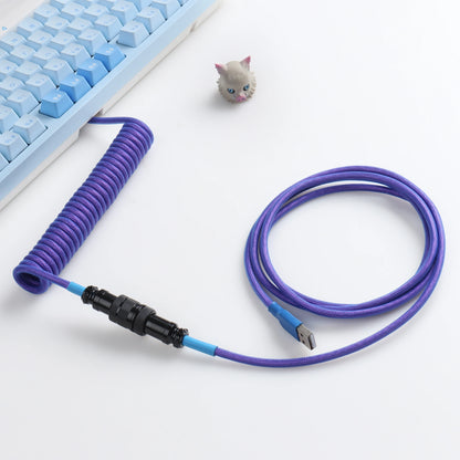 Mechanical Keyboard Custom Coiled Cable RGB  Type C USB Cable Custom Gaming Coiled Keyboard Cable