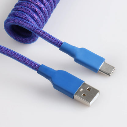 Mechanical Keyboard Custom Coiled Cable RGB  Type C USB Cable Custom Gaming Coiled Keyboard Cable