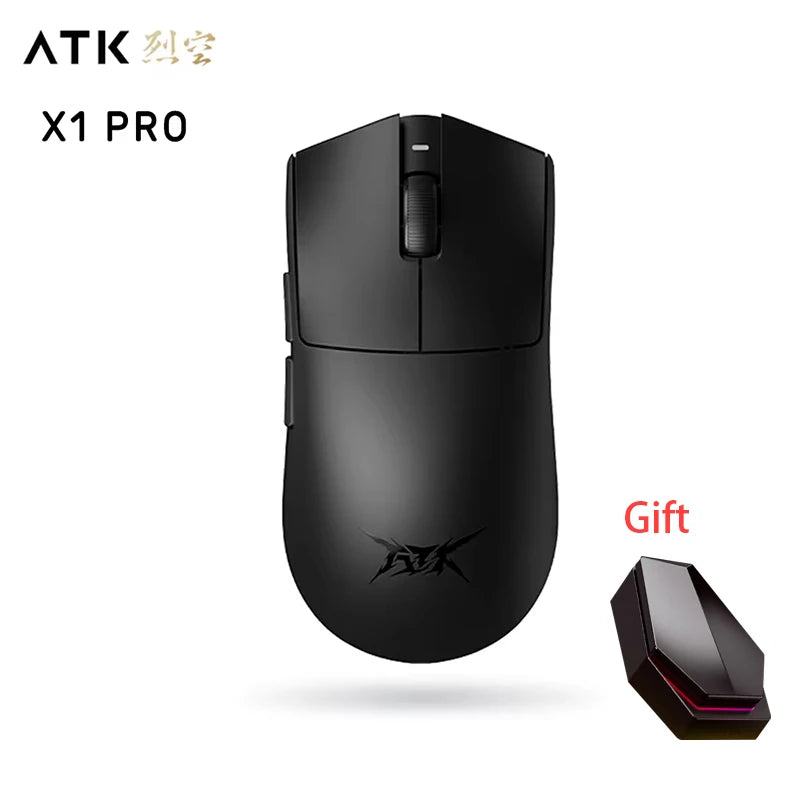 Atk X1 Pro Max Mouse X1 Ultra Wireless Bluetooth Mouse Paw3950/Ultra 8k Lightweight 49g 2 Mode Mouse Fps Gamer Mouse Custom Gift