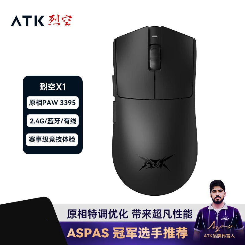 Atk X1 Pro Max Mouse X1 Ultra Wireless Bluetooth Mouse Paw3950/Ultra 8k Lightweight 49g 2 Mode Mouse Fps Gamer Mouse Custom Gift