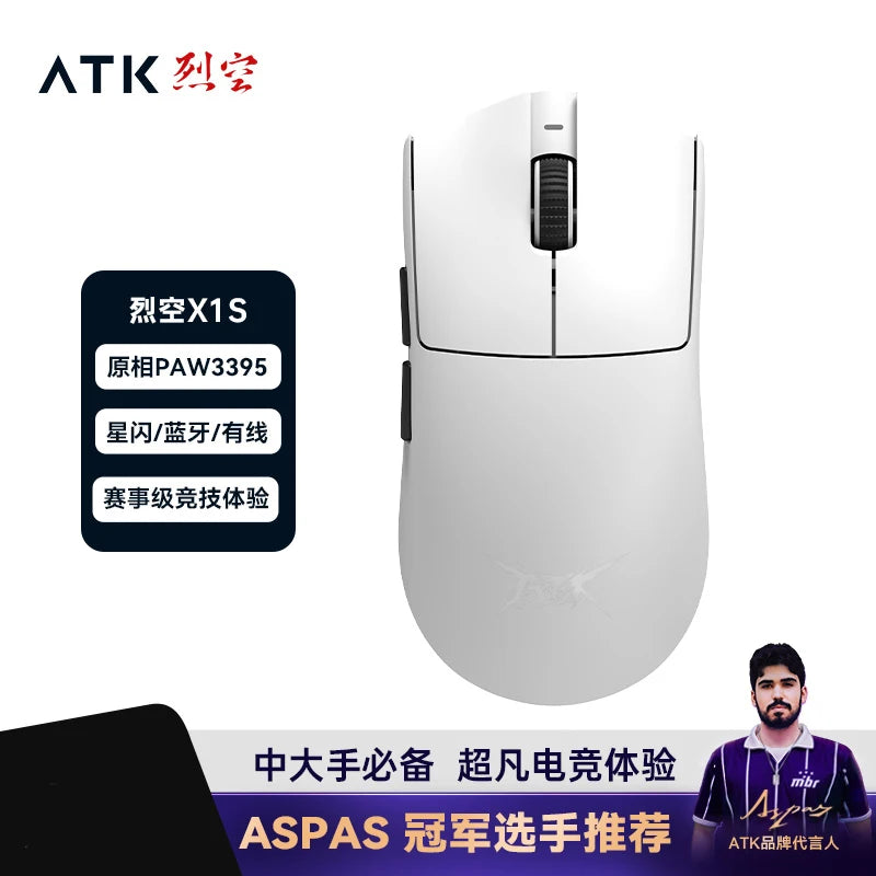 Atk X1 Pro Max Mouse X1 Ultra Wireless Bluetooth Mouse Paw3950/Ultra 8k Lightweight 49g 2 Mode Mouse Fps Gamer Mouse Custom Gift