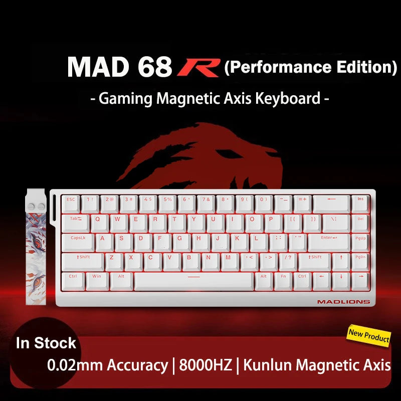 FGG Original MADLIONS Mad 60/68 HE E-sport Magnetic Switch Keyboard 0.02 RT 8K HZ Wired RGB Hot Swap 0.125ms Latency Customized