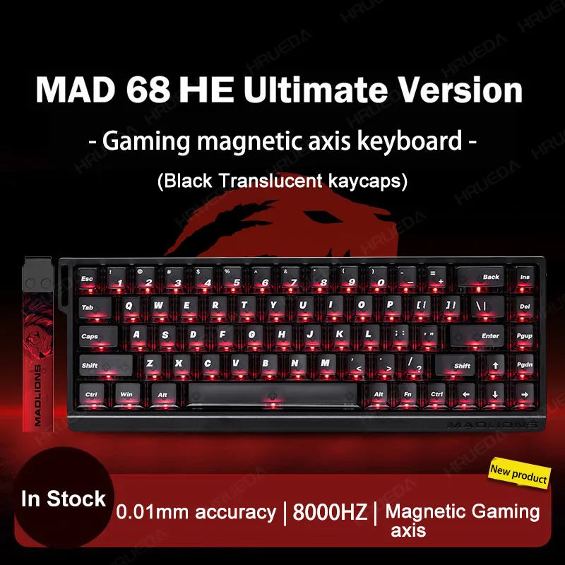 FGG Original MADLIONS Mad 60/68 HE E-sport Magnetic Switch Keyboard 0.02 RT 8K HZ Wired RGB Hot Swap 0.125ms Latency Customized
