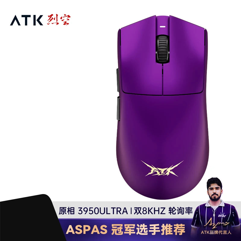Atk X1 Pro Max Mouse X1 Ultra Wireless Bluetooth Mouse Paw3950/Ultra 8k Lightweight 49g 2 Mode Mouse Fps Gamer Mouse Custom Gift