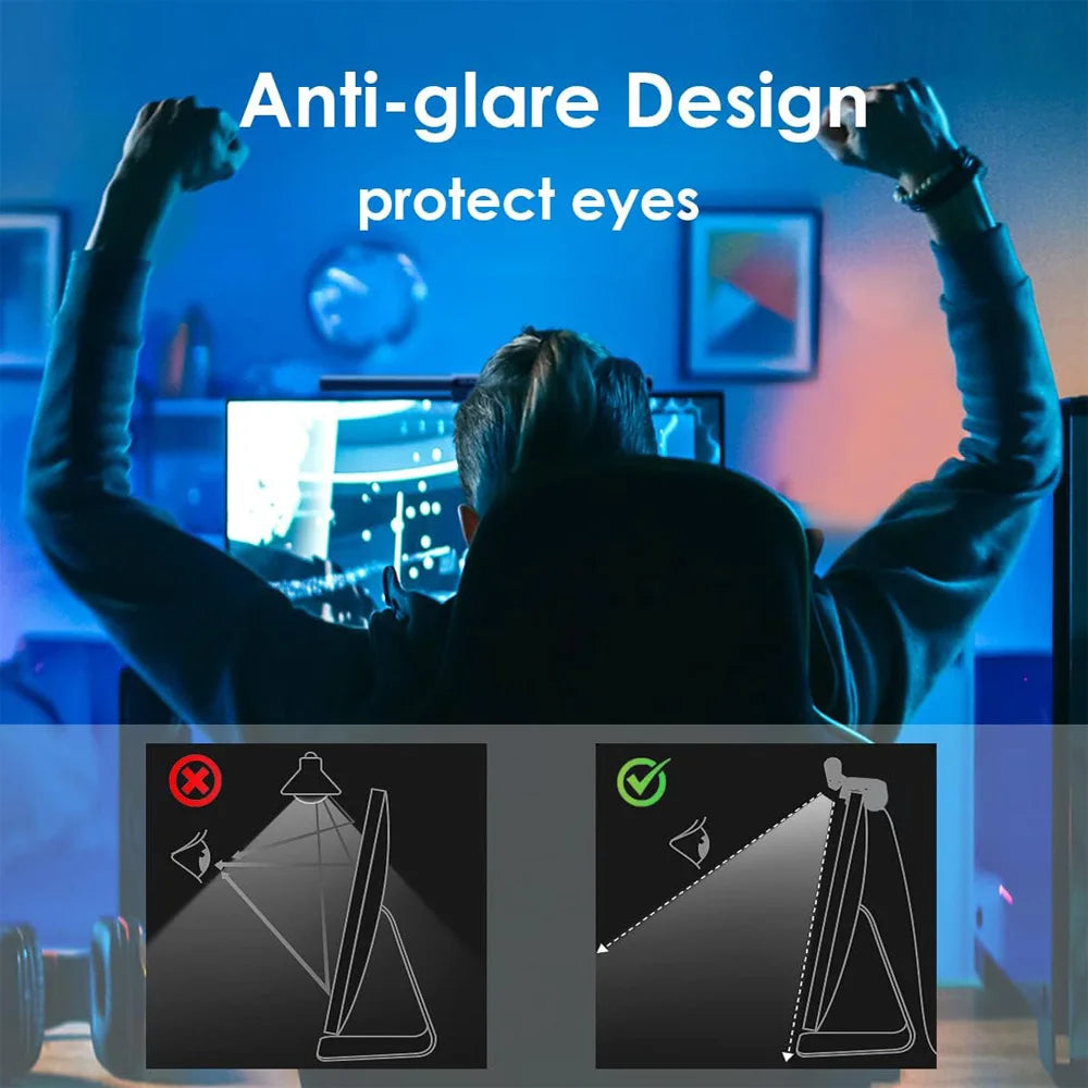 LED Monitor Light Bar Computer Screen Hanging Lights RGB  Atmosphere Table Lamp For Work Study Read Gaming Dimming Lighting 44cm