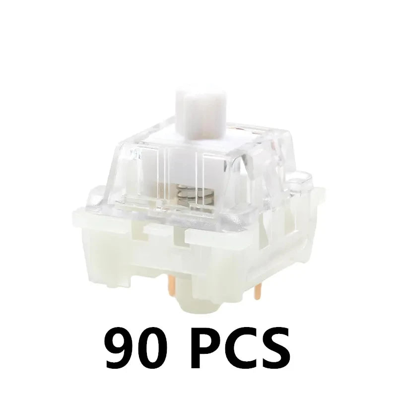 KTT Kang White V3 Switches Mechanical Keyboard Linear Switch 3 Pin Custom Cherry RGB SMD Gaming Compatible Hot Swap MX Switch
